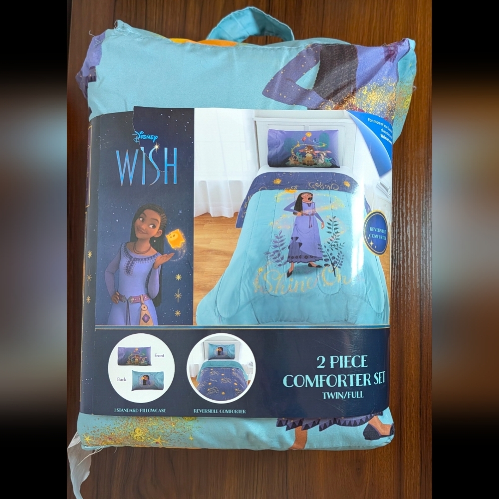 Disney Wish Blue and Purple Comforter Set